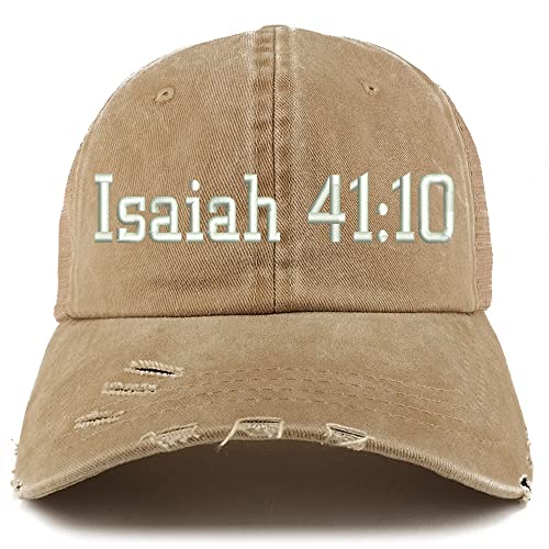Trendy Apparel Shop Isaiah 41:10 Frayed Bill Trucker Mesh Back Cap