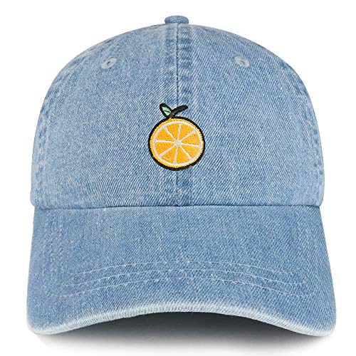 Trendy Apparel Shop Orange Patch Unstructured Denim Baseball Cap