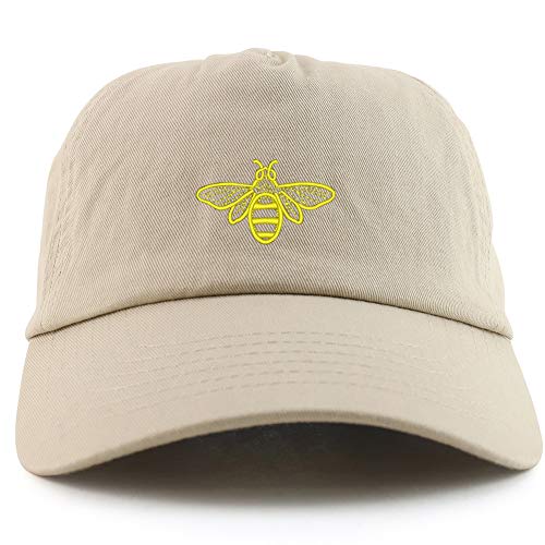 Trendy Apparel Shop Bee Embroidered 5 Panel Unstructured Soft Crown Baseball Cap