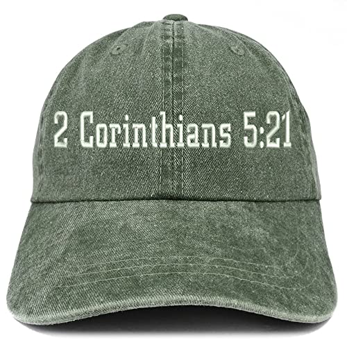 Trendy Apparel Shop 2 Corinthians 5:21 Washed Pigment Dyed Baseball Cap