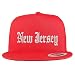 Trendy Apparel Shop New Jersey State Old English 5 Panel Flatbill Trucker Cap