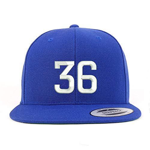 Trendy Apparel Shop Number 36 Embroidered Snapback Flatbill Baseball Cap