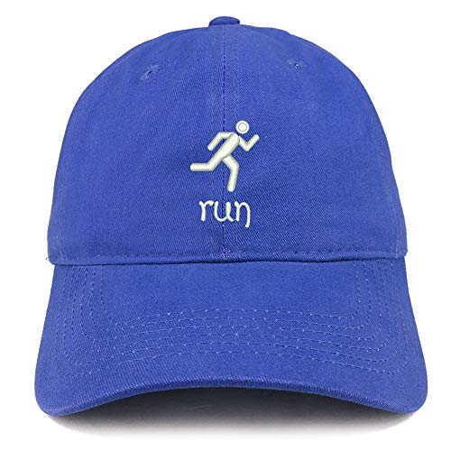 Trendy Apparel Shop Run Embroidered Soft Crown 100% Brushed Cotton Cap