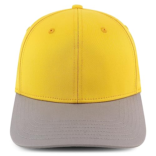 Trendy Apparel Shop Oversize XXL Two Tone Structured Cotton Fitted Baseball Cap