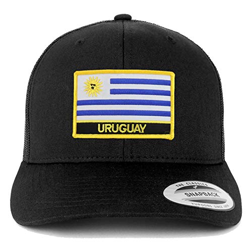 Trendy Apparel Shop Flexfit XXL Uruguay Flag Retro Trucker Mesh Cap