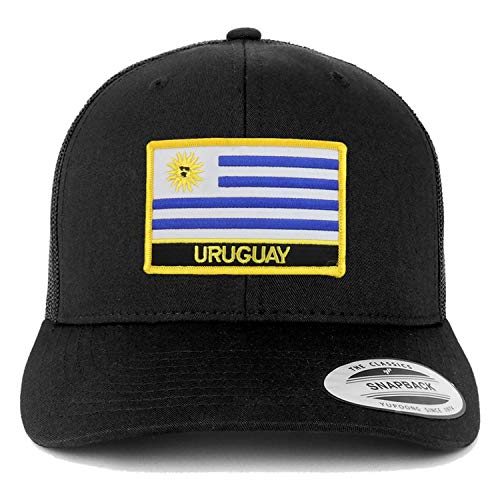 Trendy Apparel Shop Uruguay Flag Patch Retro Trucker Mesh Cap