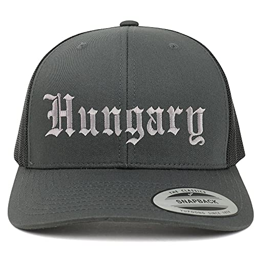 Trendy Apparel Shop Hungary Old English 6 Panel Trucker Mesh Cap