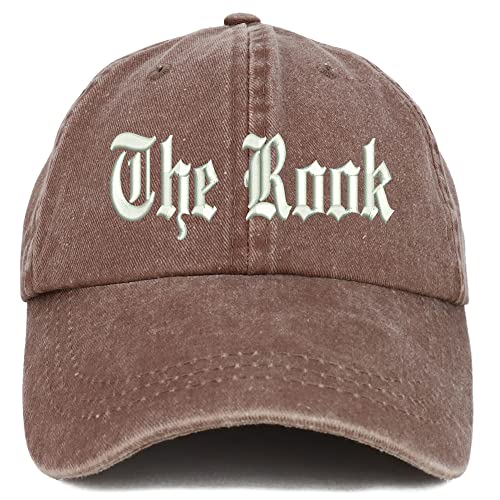Trendy Apparel Shop The Rook Old English Embroidered Pigment Dyed Washed Baseball Cap