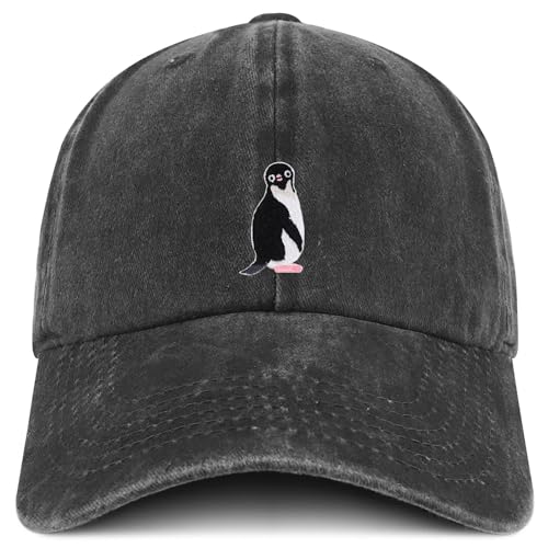 Trendy Apparel Shop Penguin Embroidered Patch Pigment Dyed Baseball Cap