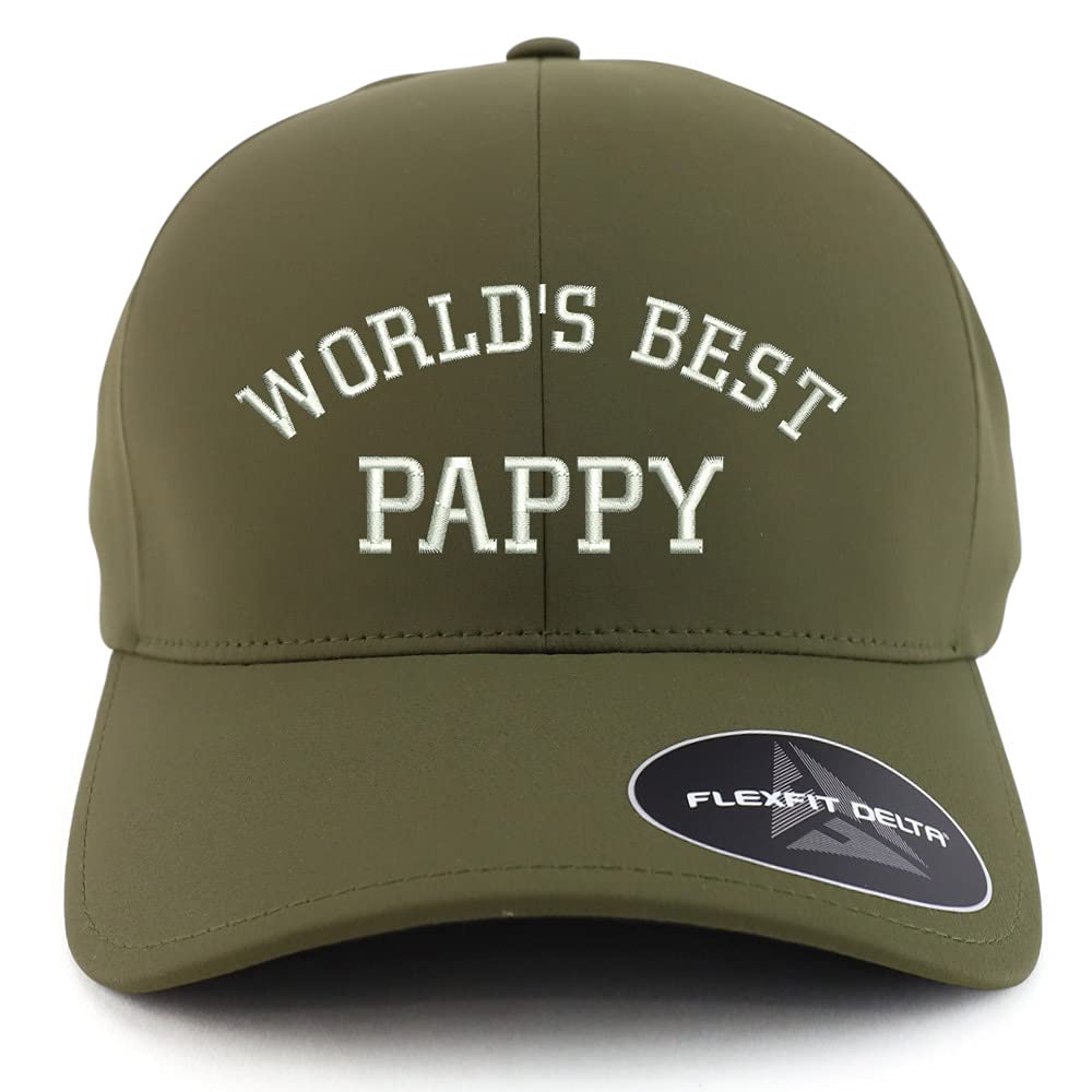 Trendy Apparel Shop Oversized XXL World's Best Pappy Old English Embroiderd Athletic Fitted Baseball Cap