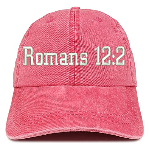 Trendy Apparel Shop Romans 12:2 Washed Pigment Dyed Baseball Cap