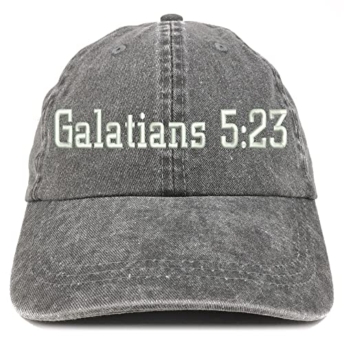 Trendy Apparel Shop Galatians 5:23 Washed Pigment Dyed Baseball Cap