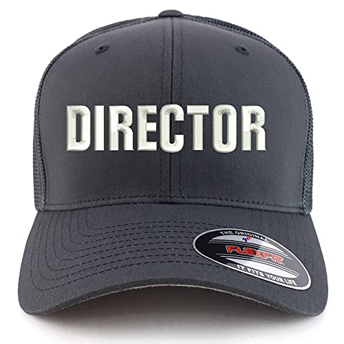 Trendy Apparel Shop Oversized XXL Director Embroiderd Structured Fitted Trucker Mesh Cap
