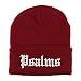 Trendy Apparel Shop Psalms Old English Embroidered Long Cuff Beanie