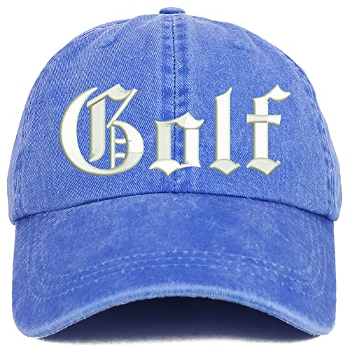 Trendy Apparel Shop Old English Golf Washed Pigment Dyed Baseball Cap