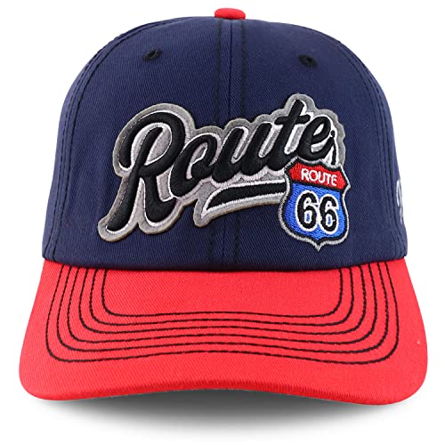 Trendy Apparel Shop Route 66 3D Embroidered Baseball Cap