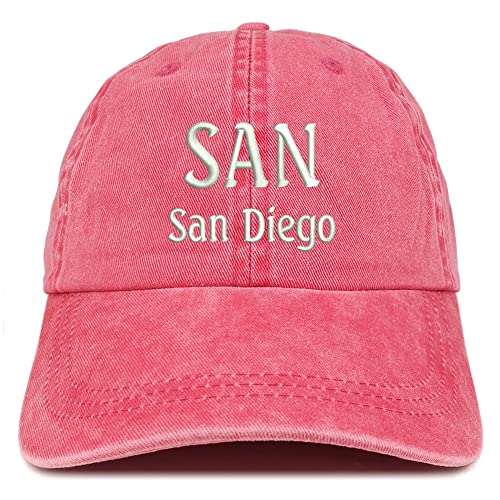 Trendy Apparel Shop SAN San Diego Embroidered Pigment Dyed Washed Baseball Cap