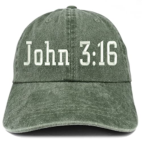 Trendy Apparel Shop John 3:16 Washed Pigment Dyed Baseball Cap