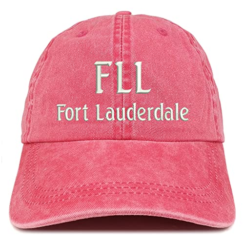 Trendy Apparel Shop FLL Fort Lauderdale Embroidered Pigment Dyed Washed Baseball Cap