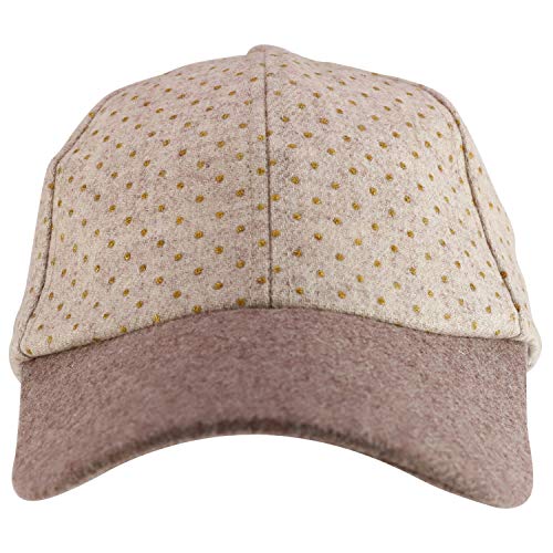 Trendy Apparel Shop Gold Glitter Dots Ear Flap Wool Baseball Cap
