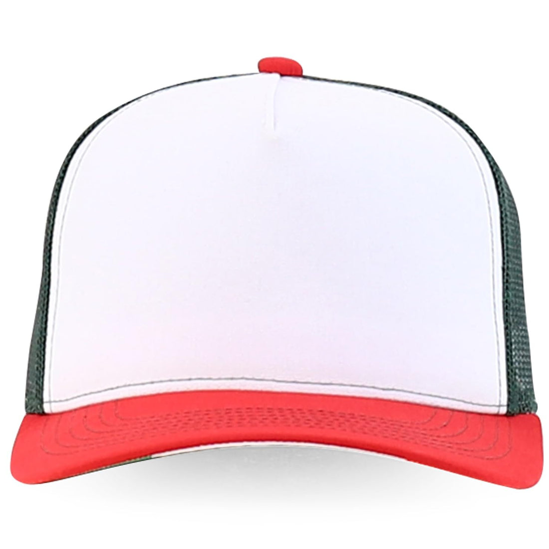 Trendy Apparel Shop 5 Panel Structured Trucker Cap with Mexico Flag Design Undervisor