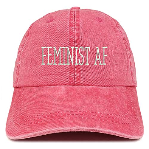 Trendy Apparel Shop Feminist AF Embroidered Cotton Adjustable Washed Cap