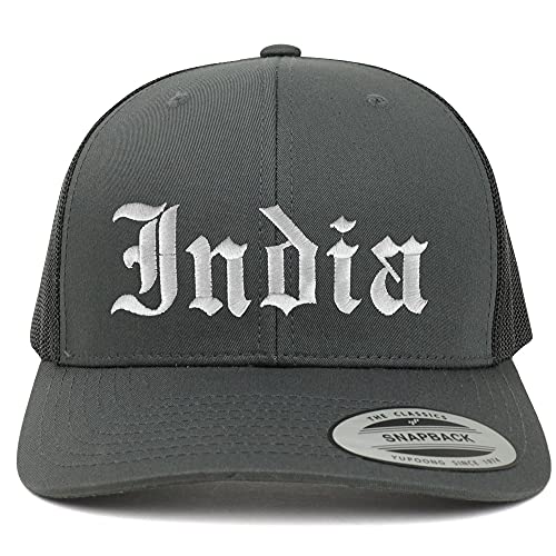 Trendy Apparel Shop India Old English 6 Panel Retro Trucker Mesh Cap