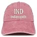 Trendy Apparel Shop IND Indianapolis Embroidered Pigment Dyed Washed Baseball Cap