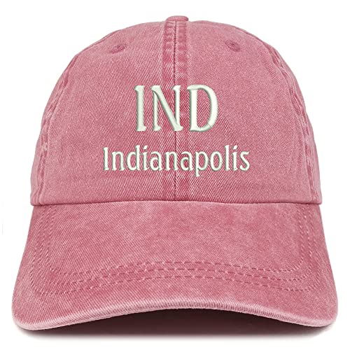 Trendy Apparel Shop IND Indianapolis Embroidered Pigment Dyed Washed Baseball Cap