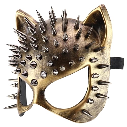 Trendy Apparel Shop Women's Steampunk Splike Cat Half Mask Costume Accessory