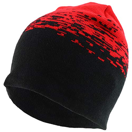 Trendy Apparel Shop Made in USA Static Pattern Designed Knit Short Winter Beanie