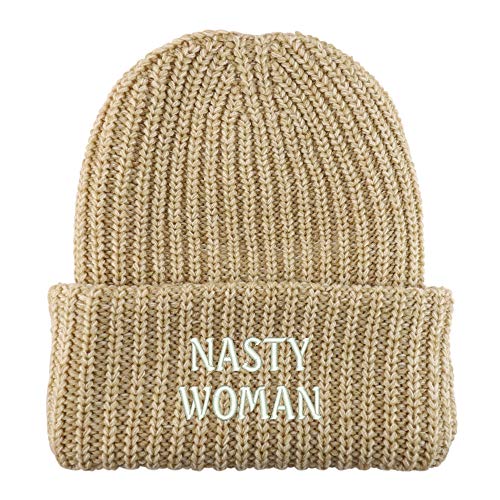 Trendy Apparel Shop Nasty Woman Long Cuffed Thick Ribbed Knit Beanie