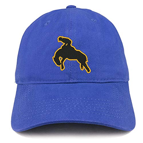 Trendy Apparel Shop Bronco Rider Embroidered Soft Crown 100% Brushed Cotton Cap