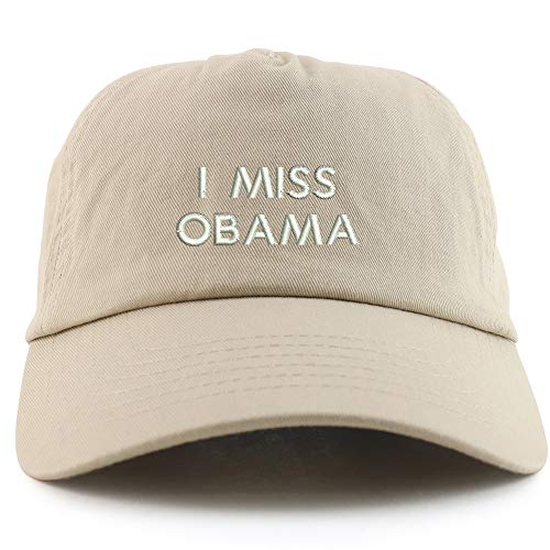 Trendy Apparel Shop I Miss Obama Embroidered 5 Panel Unstructured Soft Crown Baseball Cap