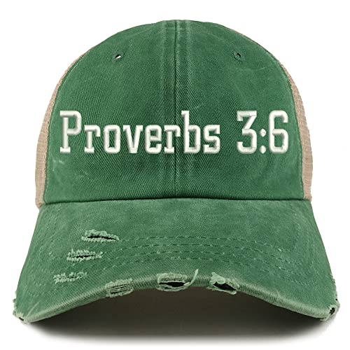 Trendy Apparel Shop Proverbs 3:6 Frayed Bill Trucker Mesh Back Cap
