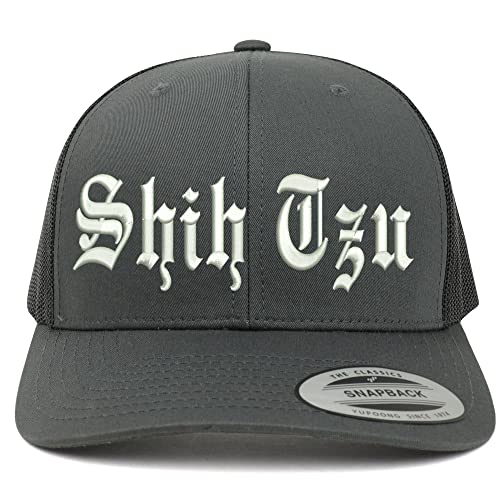 Trendy Apparel Shop Old English Shih Tzu 6 Panel Trucker Mesh Cap