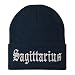 Trendy Apparel Shop Sagittarius Old English Embroidered Long Cuff Beanie