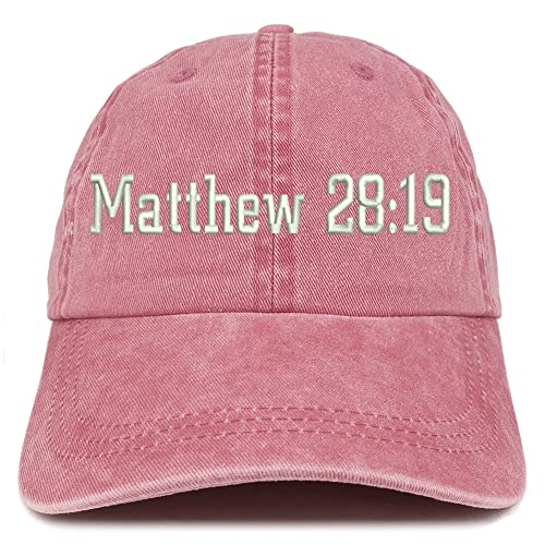 Trendy Apparel Shop Matthew 28:19 Washed Pigment Dyed Baseball Cap