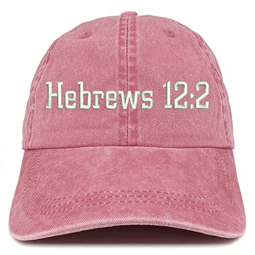 Trendy Apparel Shop Hebrews 12:2 Washed Pigment Dyed Baseball Cap
