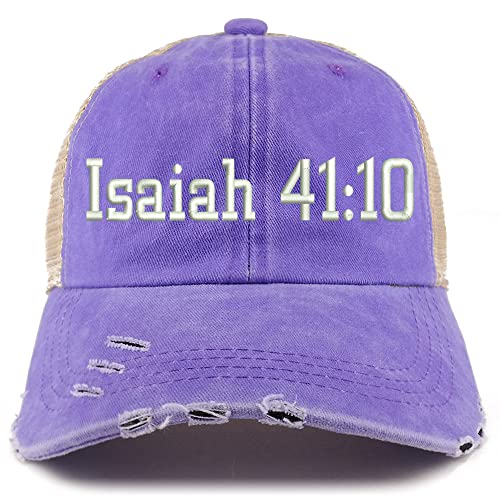 Trendy Apparel Shop Isaiah 41:10 Frayed Bill Trucker Mesh Back Cap