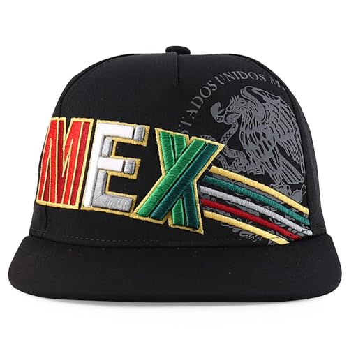 Trendy Apparel Shop MEX 3D Embroidered Flatbill Snapback Cap
