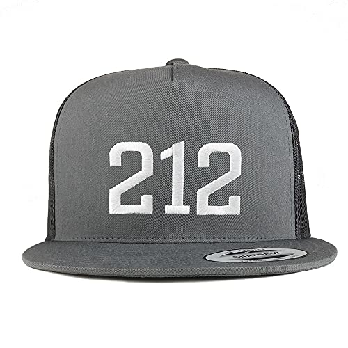 Trendy Apparel Shop New York City 212 Old English 5 Panel Flatbill Trucker Cap