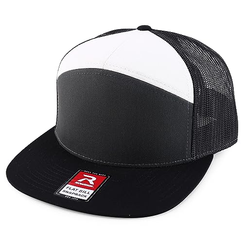 Trendy Apparel Shop Structured High Profile 7 Panel Flat Bill Mesh Back Snapback Cap