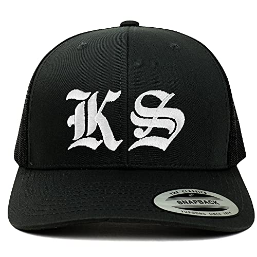 Trendy Apparel Shop Kansas KS Old English 6 Panel Trucker Mesh Cap