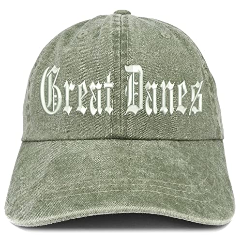 Trendy Apparel Shop Old English Great Danes Washed Pigment Dyed Baseball Cap
