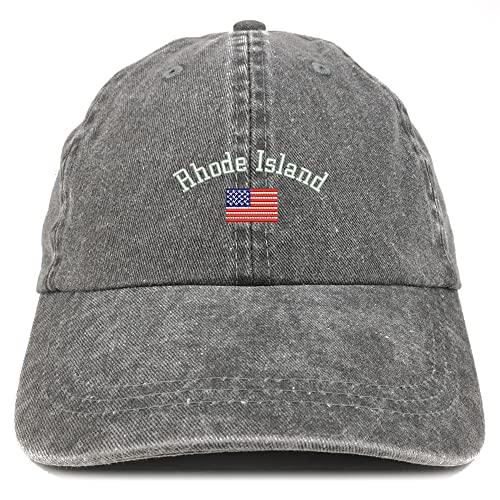 Trendy Apparel Shop Rhode Island USA Flag Pigment Dyed Washed Baseball Cap