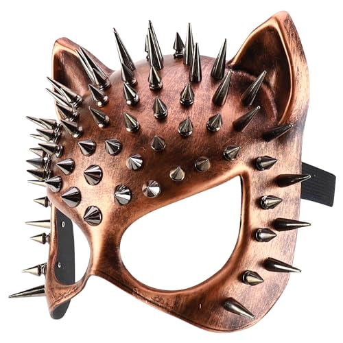 Trendy Apparel Shop Women's Steampunk Splike Cat Half Mask Costume Accessory