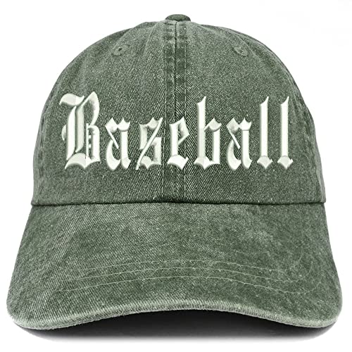 Trendy Apparel Shop Old English Baseball Washed Pigment Dyed Baseball Cap