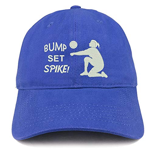 Trendy Apparel Shop Bump Set Spike Volleyball Embroidered Brushed Cotton Cap