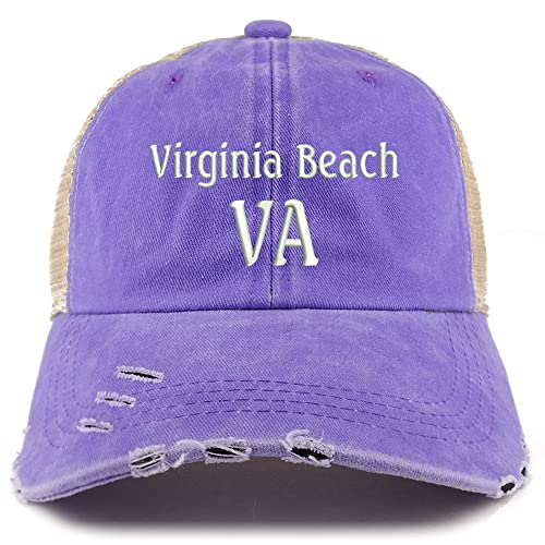 Trendy Apparel Shop Virginia Beach VA Embroidered Frayed Bill Trucker Mesh Back Cap